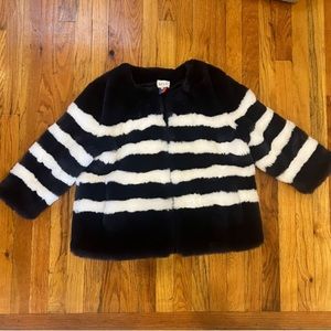 Kule The Bailey Striped Faux-Fur Jacket NWOT medium